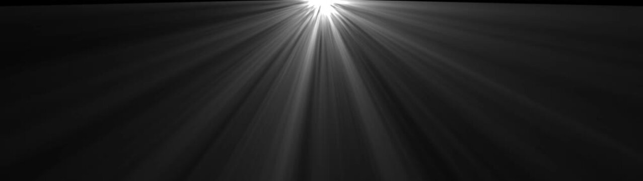 Beautiful Volume white Light in the Dark Seamless. Dynamic sun rays.  overlay, light transition, effects sunlight.