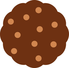 Chocolate Truffle Cookie with Scalloped Edge and Chip Cluster Design