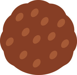 Chocolate Truffle Cookie with Scalloped Edge and Chip Pattern Illustration