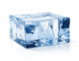 Icy blue cube with internal fractures & reflections