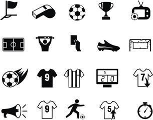 soccer, football, sport, game, competition, goal, field, whistle, trophy, television, fan, banner, card, referee, shoe, player, ball, jersey, scoreboard, stopwatch, megaphone, kick, action, team, athl © AnishaNoor