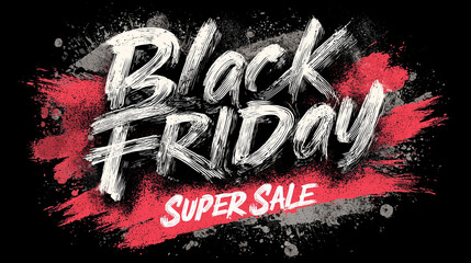 A dramatic background with "Black Friday Super Sale" typography , Black Friday, vector style