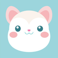 Adorable pastel kawaii animal faces collection for cute designs