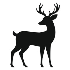 Elegant standing deer silhouette clean smooth vector graphic for wildlife and nature designs