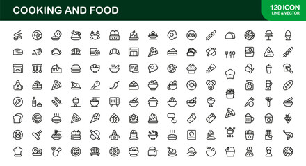 Culinary and Kitchen Essentials Line Icon Pack — Modern Minimal Vector Collection