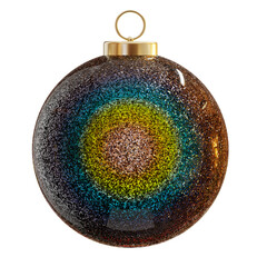 A colorful glitter Christmas ornament isolated on a transparent background, featuring vibrant sparkling textures and soft highlights. Ideal for festive graphics, holiday designs, banners, and elegant 