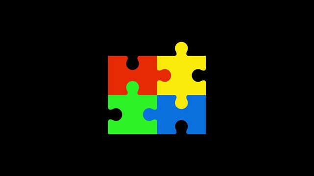 Brain teaser and riddle puzzle animation on contrasting black and white backgrounds