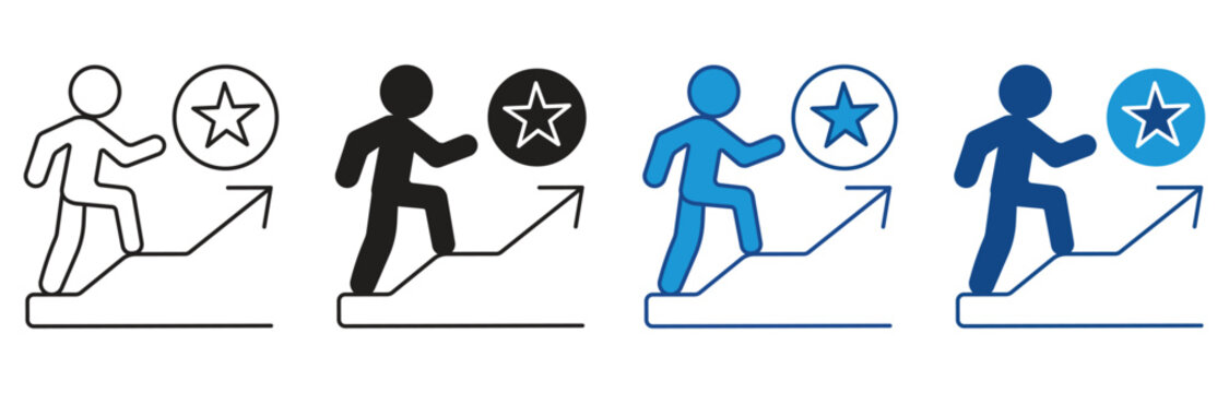 Perseverance icon set multiple style collection . Vector illustration.
