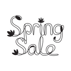 Elegant spring sale hand drawn calligraphy with floral accents
