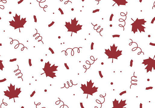 Maple leaf seamless pattern. Vector backdrop patriotic design for Canada day, Canada holidays