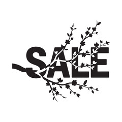 Spring blossom sale announcement with elegant branch design