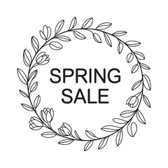 Elegant spring sale wreath with floral accents