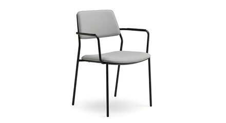 Buy modern gray upholstered chair with armrests black metal frame office chair guest chair side chair