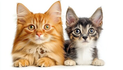 Two Adorable Kittens Snuggling Together on a Soft White Blanket, Capturing Their Playful Affection