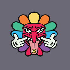 colorful flora mask design crazy for clothing needed