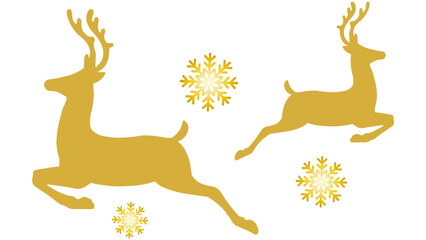Golden snowflake Christmas decoration deer