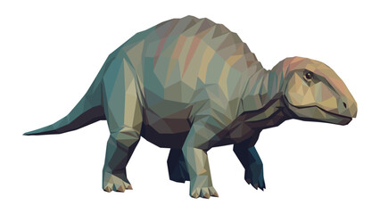 Obraz premium Low poly dinosaur on white background: geometric prehistoric animal art