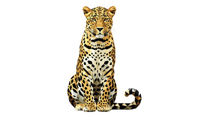 Geometric leopard art: intricate low poly design in bold colors