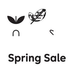 Spring sale announcement with botanical elements