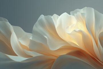 Abstract White Gray Background, Color Waves. Colour trend of 2026. Cloud Dancer Color Pantone 11-4201, concept