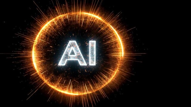 A glowing AI sphere with data sparks showing intelligent system alert, ai powered incident detection illustration, incident reporting