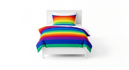 Rainbow bedding set for kids colorful striped duvet cover and pillowcase bright bedroom decor ideas