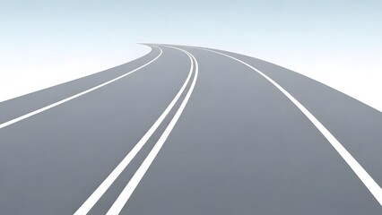 Winding Empty Road to the Horizon: Journey and Future Concept perfect for Website banner, presentation slide, marketing material, educational content, blog