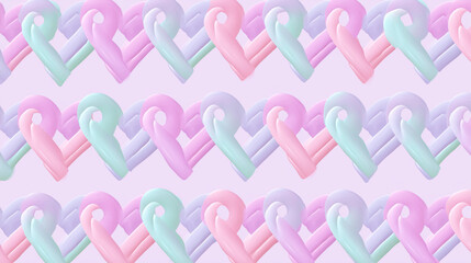 Pastel abstract pattern featuring intertwined brushstroke shapes in soft pink, mint and lavender tones forming a seamless