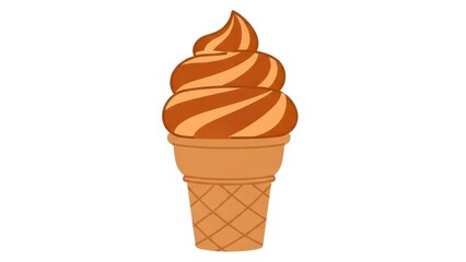 Delicious Swirl Soft Serve Ice Cream Cone.