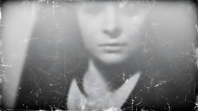 Distressed Black and White Vintage Portrait perfect for Conceptual art, book cover, album art, website background, blog illustration, film poster, print design,
