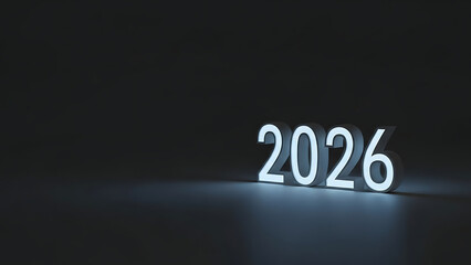 Neon light symbol concept design for new year 2006 business success text illustration on black