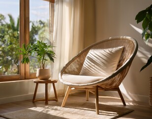 cozy nimbus armchair basking in dappled sunlight serene zen retreat vibes perfect for hygge celebrations or national relaxation day