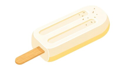 Creamy Vanilla Ice Cream Bar on a Stick.