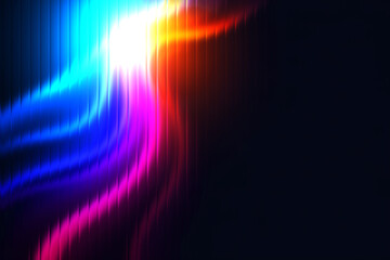 Vibrant colorful light streaks shining on dark background for modern design projects or technology presentations, add a touch of futuristic flair