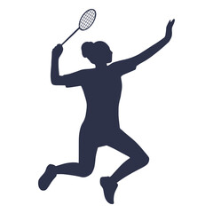 Woman Badminton people silhouette