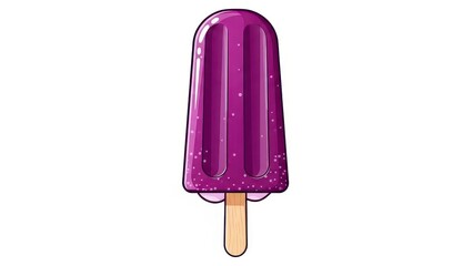 A vibrant purple popsicle on a white background.