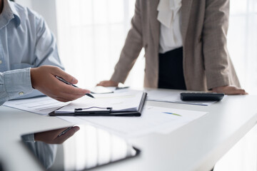 business man Auditor or internal revenue service staff checking annual financial statements company Audit  Accounting tax.