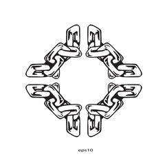 The chain design material is connected in a circle to form a pattern vector illustration