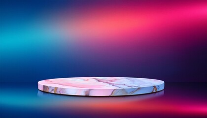 vibrant gradient background with a luxurious marble podium surface perfect for modern product display and abstract creative designs