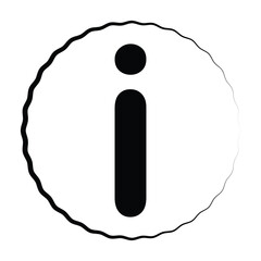 Vector Graphic of Information Mark: Rounded Black Sans-Serif 'i' Symbol inside a Single Clean Outline Circular Frame for App and Web UI.