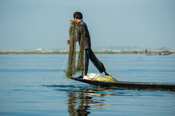 Fisherman on Inle Lake, Myanmar