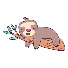 Obraz premium Cute sloth sleeping animal