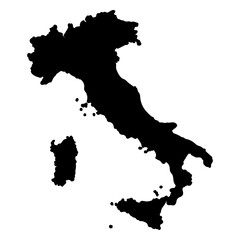 Fototapeta premium A silhouette of the map of Italy