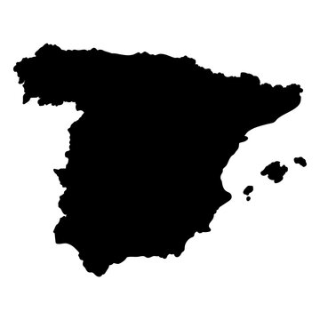 A silhouette of the map of Spain
