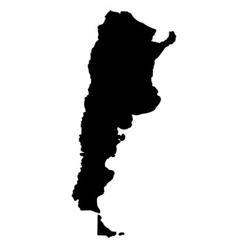 A silhouette of the map of Argentina