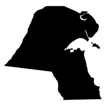 A silhouette of the map of Kuwait