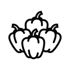 Outline bell peppers vector icon representing healthy food and ingredients for vegetarian meal