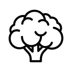 Cauliflower icon design simple line drawing isolated on white background vegan and healthy eating