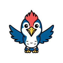 Cartoon Illustration of a Woodpecker Bird