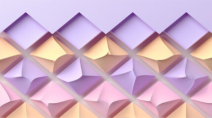 Abstract background of pink and purple paper sheets, 3D render